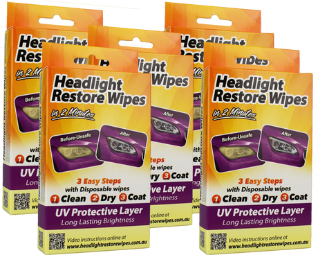5 x Headlight Restore Wipes Kits